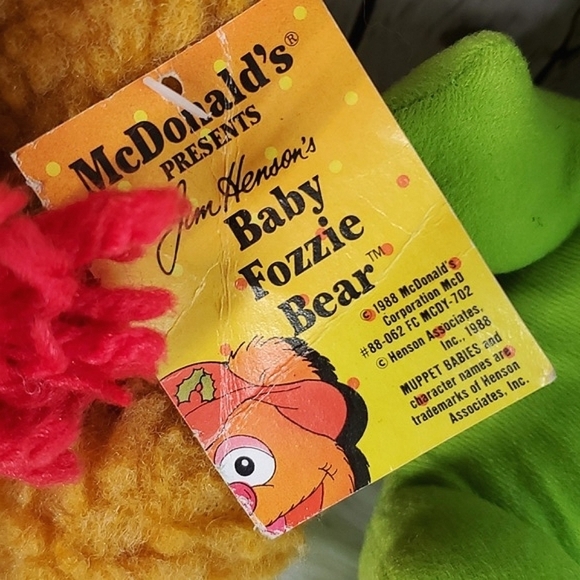 Vintage 80s McDonald's Muppets Sesame Street Baby Kermit & Fozzie Bear Plush Set - Picture 7 of 16
